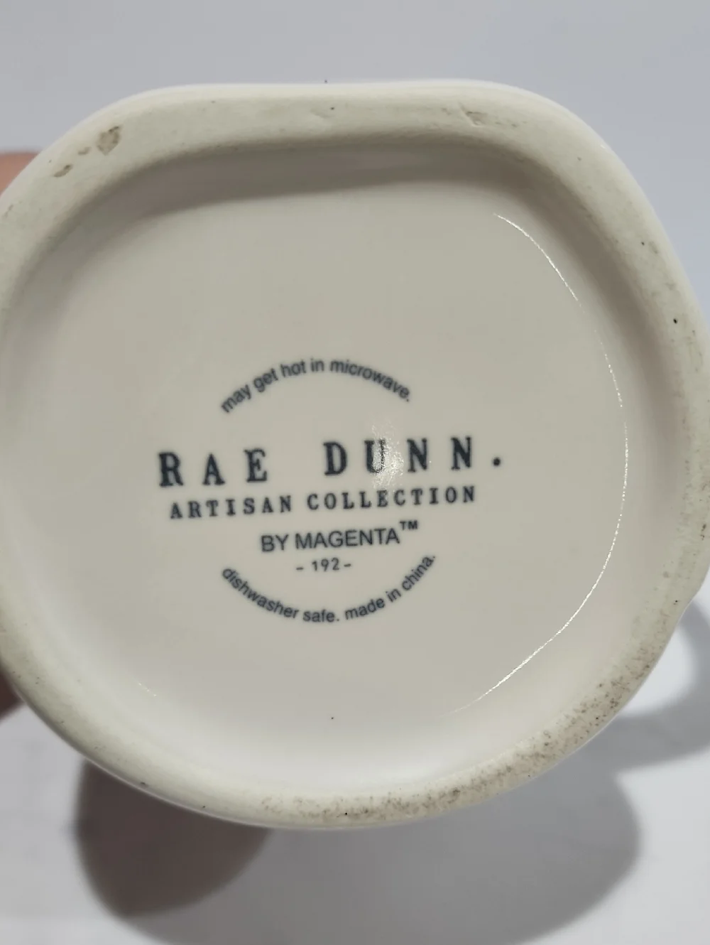 Rae Dunn Hello Spring Ceramic Mug - Cream with Green Interior